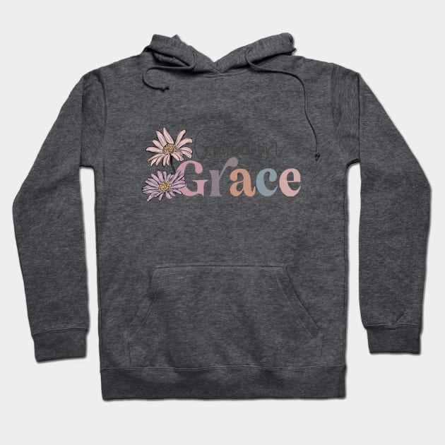 Grown in Grace Floral Boho Design Hoodie by Mastilo Designs